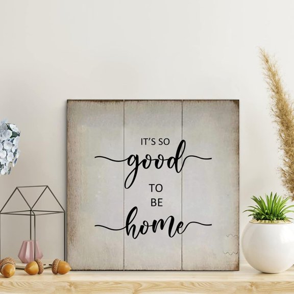 Vintage Wood Sign It'S So Good To Be Home Wooden Signs Farmhouse Family Wall Art Rustic Wall Decor Family Wall Decor For Living Room Bedroom Office 10X10 Inch