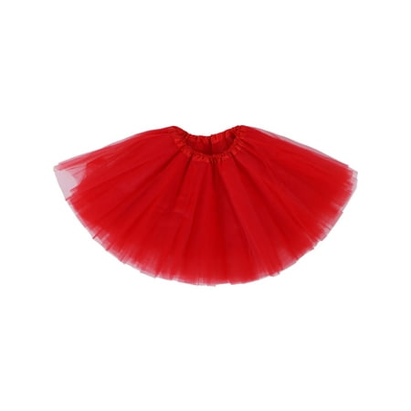 Girl Cute Tulle Dance Tutu Skirt for Dress Up & Fairy Costumes,Red