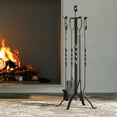 thumbnail image 3 of Fire Beauty 5-Piece Fireplace Tools Set - Modern Design with Handles, Tools Holder for Indoor Fireplace & Outdoor Fire Pit (Black)​, 3 of 8