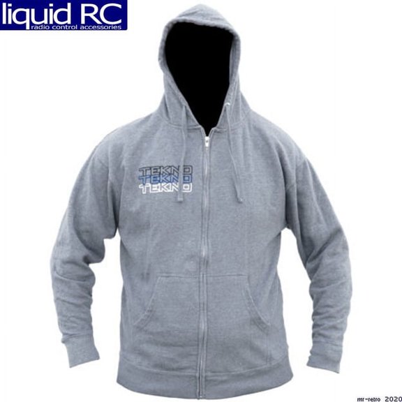 Tekno RC HOODIE07XL Tekno RC Zippered Hoodie (Stacked Logo Gray) XL