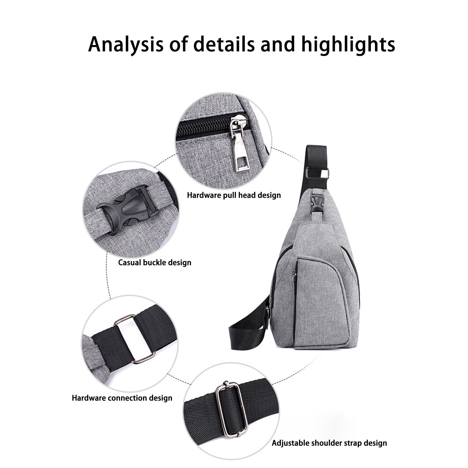 WIZUTIZ Crossbody Bag For Men, Messenger Bag Shoulder Bag With