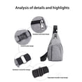 thumbnail image 3 of WIZUTIZ Crossbody Bag For Men, Messenger Bag Shoulder Bag With Zipper, Crossbody Phone Bag For Work, Travel Womens Messenger Bags Womens Crossbody Bags Solid Bags Waterproof Durable Bag Gray, 3 of 6