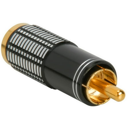 - Gold RCA Super Plug Connector Black 6.3 mm Cable Entry