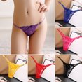 thumbnail image 2 of Bragas de encaje con lazo para mujer, ropa interior Sexy, perspectiva, lencería de cintura ajustable a la moda, Tanga sin costuras, 2 of 5