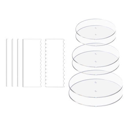 8Pcs Cake Disk Set, Circle Base Boards with Center Hole, Comb Scrapers Buttercream Cake Decorating Tools for , Bake Goods