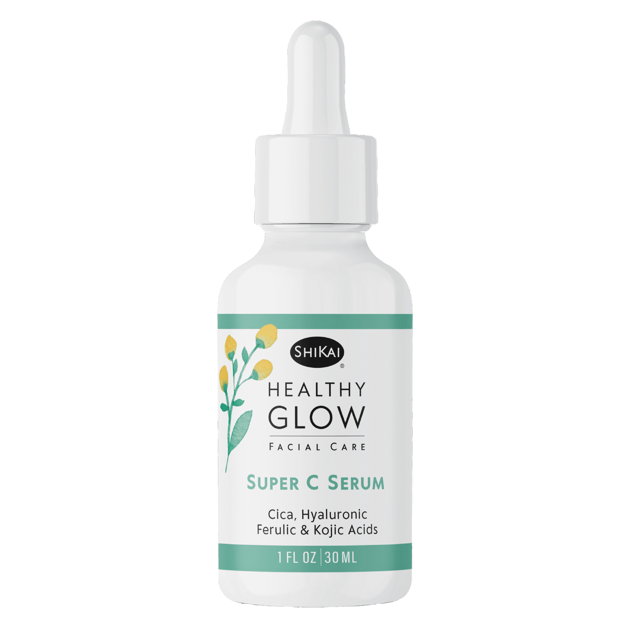 ShiKai Healthy Glow Super C Face Serum (1 oz) | Vitamin C, E, Hyaluronic & Ferulic Acids | Hydrating & Brightening Serum for Healthy, Radiant Skin