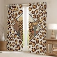 thumbnail image 3 of Homewish Cheetah Leopard Print Black Out Curtains for Teen, Vintage Western Fashion Curtains Pack of 2 (42x63 Each), Cow Skeleton Bedroom Curtains, Blackout Curtains Room Decor, 3 of 7