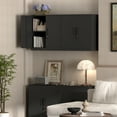 thumbnail image 5 of Metal Wall Cabinet,Garage Wall Cabinetwith Handle,Lockable Storage Cabinets Wall Mounted with 2 Doors,Locking Cabinet with Shelves for Basement,Living Home,Black, 5 of 7