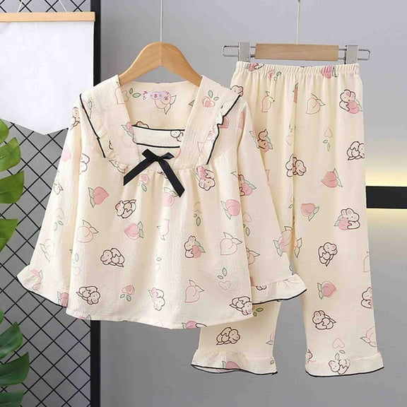 TAGOLD Kids Toddler Casual 2 Piece Outfits Set,Boys Girls Long Sleeve Winter Sets,Girls' Printed Long Sleeved Set With And Pleated Fabric Small Medium And Large Children's Thin Style Set,10 Years