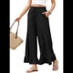thumbnail image 3 of Pantalones Palazzo de Pierna para Mujer, Cintura Alta, Elásticos, con Cordón y Bolsillos, Color Negro, Talla M, 3 of 8