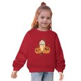 thumbnail image 3 of Odeerbi Kids Boys Girls Halloween Crewneck Sweatshirts Fall Winter Cotton Sweatshirt Kids Kids Cute Solid Color Halloween Print Long Sleeve Sweatshirts Top Kids Clothes Red, 3 of 6