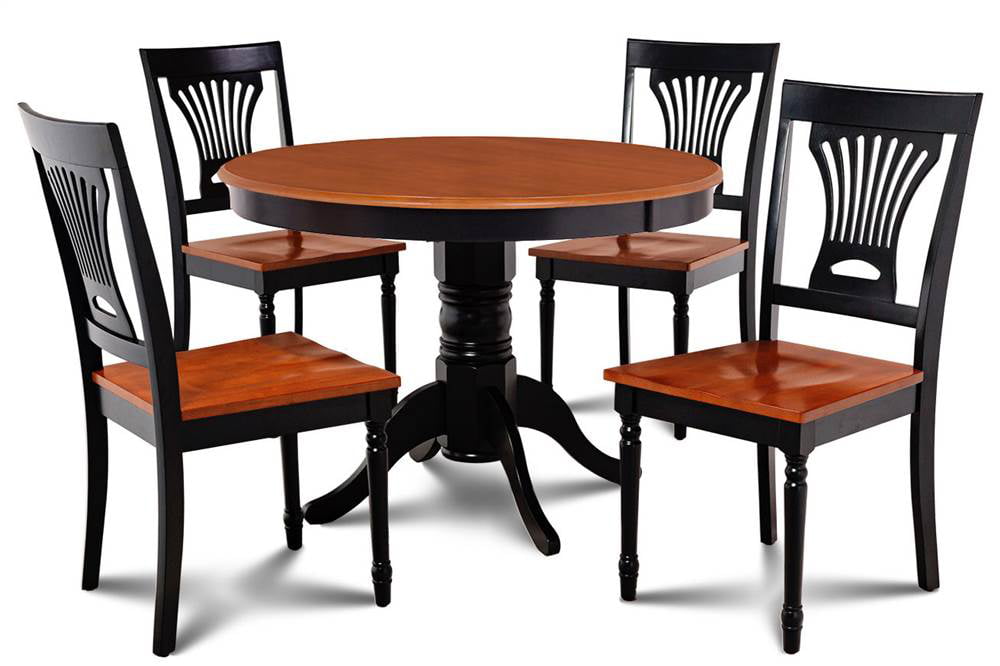 oakwood and black kitchen table set