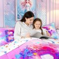 thumbnail image 4 of meiyoeat Flower Butterfly B Initial Rainbow Full Size Comforter Sets, Watercolor Galaxy Stars Bedding Comforter Set for Girls, Colorful Star Reversible, 3-Piece, 1 Comforter and 2 Pillowcases, 4 of 6