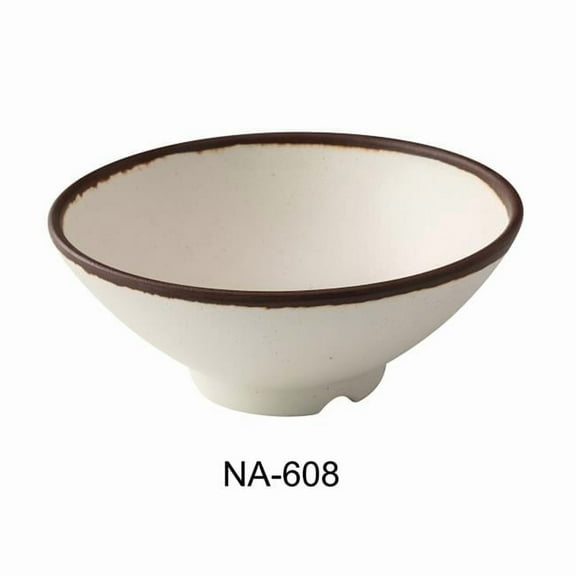 Yanco NA-608 Nature Art 8 x 3.125 in. Ramen Bowl, White - 38 oz - Melamine - Pack of 24