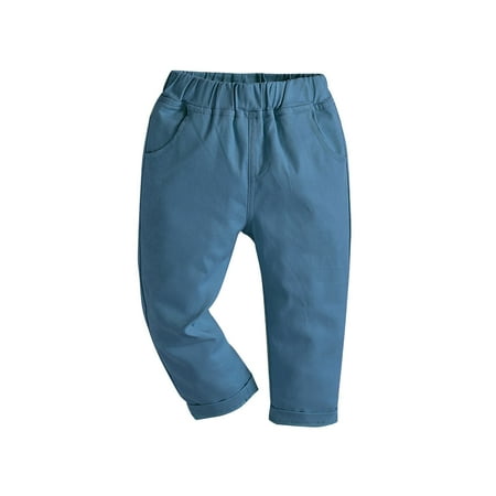 

Hinvhai Toddler Baby Boys Jogger Pants Clearance Pull On Cargo Dungarees Sweatpants with Pockets Casual Wear Navy 3 Years