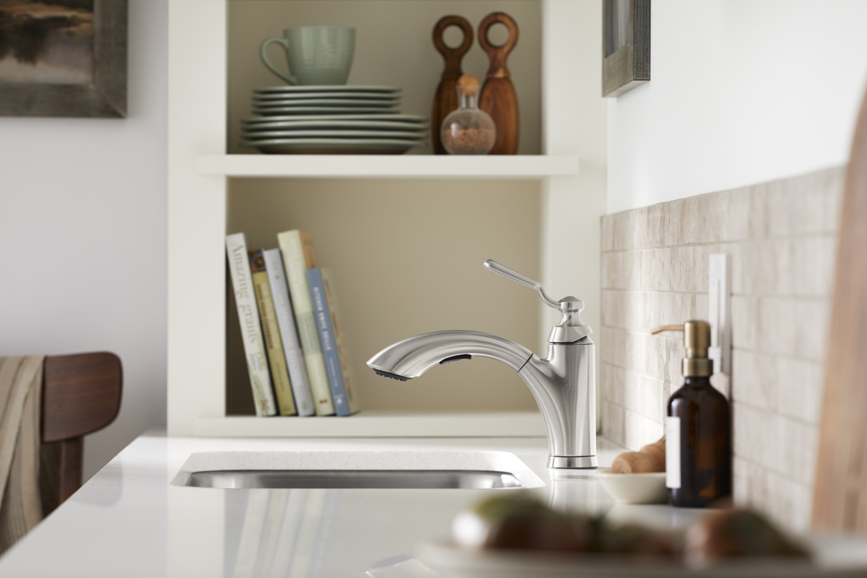 Sterling 24273 Ludington 1.5 GPM Single Hole Pull Out Kitchen Faucet - Chrome