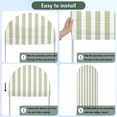thumbnail image 5 of Sage Green Striped Arch Backdrop Cover, Spandex Fitted Wedding Arch Cover, Modern Farmhouse Sage Green White Stripes Round Top Stand Covers for Birthday Ceremony Bridal Shower Party Decor 4x1.65 Ft, 5 of 9