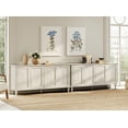 thumbnail image 6 of WAMPAT Modern Farmhouse Media Console for 85-130+ inch TVs,130-inch Large Double Unit TV Stand with Handcrafted Patchwork Doors,Massive Storage with Adjustable Shelves & Cable Management, Pale Oak, 6 of 7