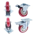 thumbnail image 3 of LABLT Juego de 4 Piezas de Ruedas Silenciosas Giratorias 360° de 4 Pulgadas con Placa Superior y Rodamientos de Bolas Dobles Para su uso en Carros Armarios Estanterías y Otros Equipos Multiescenario, 3 of 6