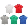 thumbnail image 3 of Gyratedream Unisex Kids Baby Button down Cotton Shirt Solid Color Short Sleeve Lapel Collar Lightweight Breathable T-shirt Toddler Child Summer Casual Clothes for 13 Months-7 Years, 3 of 3