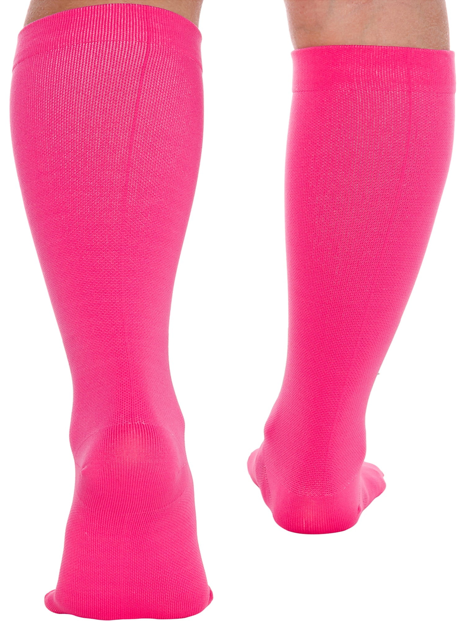 15-25 mmHg Knee High Plus Size Support LISH 2 Pack Plain Jane Wide Calf Compression Socks