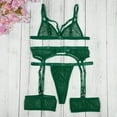 thumbnail image 4 of Everyday Bras for Women Mens Underpants Underwear Set Women Lace Guys Underwear Briefs Lace Pajamas for Women Shorts Set Lace Robe for Women Lingerie Set under Wear Men Sexy Lace Lingerie Green L, 4 of 9