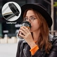 thumbnail image 2 of Double Walled Glass Coffee Mugs with Silicone Lids,12 OZ 6Packs Insulated Drinking Coffee Cups with Lids, Dishwasher Safe Reusable Glass Iced Travel Coffee Cups for Morning Coffee, Hot or Cold Drink, 2 of 5