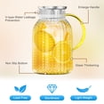 thumbnail image 6 of 64 oz Glass Pitcher, Water Pitcher with Lid and Spout, 1.8L Glass Carafe for Fridge, Thickened Borosilicate Iced Juice Jugs for Cold and Hot Beverage, Easy Clean Heat Resistant Glass Jug, 6 of 7