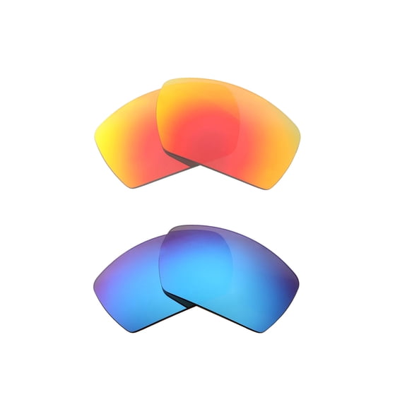 Walleva Polarized Fire Red Ice Blue Replacement Lenses For Smith Optics Guide's Choice Sunglasses