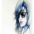 thumbnail image 3 of Urban Duvet Cover Set, Woman with Sunglasses and Blue Hair Hand Drawn Art Watercolor Portrait, Decorative 2 Piece Bedding Set with 1 Pillow Shams, Twin Size, Coconut Blue and Black, by Ambesonne, 3 of 3