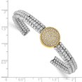 thumbnail image 3 of Sterling Silver Bracelet Cuff Women's Crystal 15.17 mm in Gold-tone Swarovski Bangle, 3 of 4