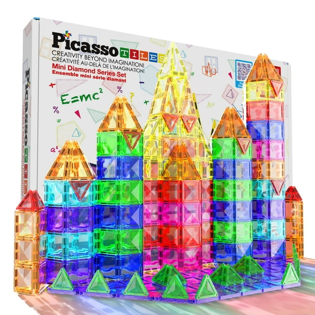 Bloques de construcción de azulejos magnéticos PicassoTiles PTM40 con 40 piezas