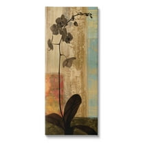 Rustic Orchid Geometric Abstract Botanical & Floral Graphic Art Gallery Wrapped Canvas Print Wall Art