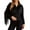 Black, variant on Women’s Faux Suede Fringe Jacket Western Style Long Sleeve Button Down Loose Fit Outerwear for Casual or Daily Wear Black L