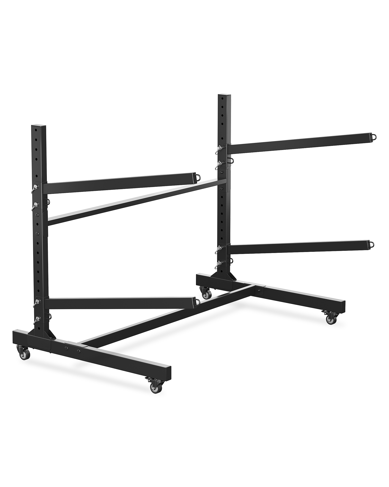 Mescukay Freestanding Kayak Storage Rack for 2 Kayaks, Outdoor Kayak Storage Racks with Wheels, Kayak Stand Heavy Duty Storage for Canoe, SUP and Surfboard