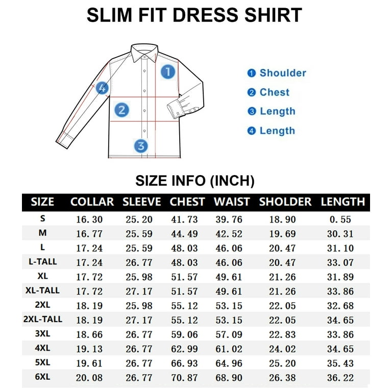 dress shirts for men size chart Rothco Size Chart