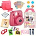 thumbnail image 1 of Fujifilm Instax Mini 8 Camera Raspberry + Fujifilm Instax mini 8 instant films 10 pack (My Melody Limited Ver) + MASSIVE BUNDLE for Fujifilm instax mini 8 camera, 1 of 4