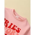 thumbnail image 6 of Musuos Kids Baby Girl Sweatshirt 12 18 24M 3 4 5T  Valentine's Day Letter Print Long Sleeve Pullovers Autumn Tops for Toddler, 6 of 10