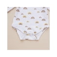 thumbnail image 5 of Qiylii 3Pcs Baby Girls Ribbed Outfits,Rainbow Pattern Romper + Pants + Headband, 5 of 8