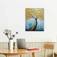 thumbnail image 2 of JEUXUS Extra Large Wall Art 100% Hand-Painted Oil Painting on Canvas 3D Colorful Tree Artwork Palette Knife Impasto Texture  Abstract Golden Paintings for Living Room Bedroom Office Décor 16x20in, 2 of 4