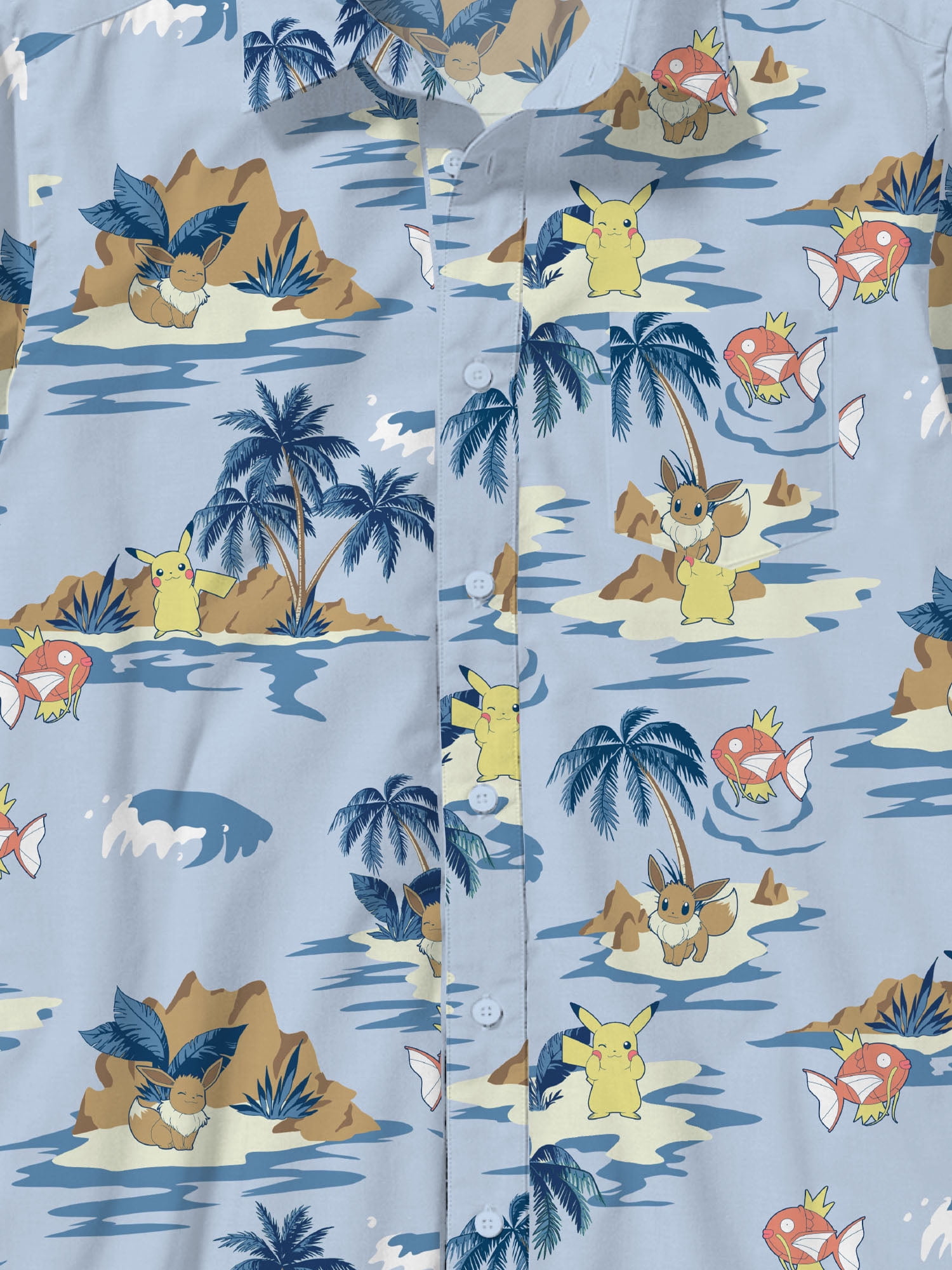 【おトク】 Aloha Boys Pokemon Vacay Sizes Shirt, Button-Up Sleeve Short その他