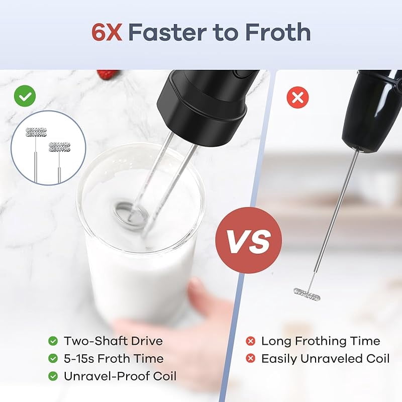Immersion Blender Handheld, 6 in 1 Hand Blender Stainless Steel Blade, 15 Speed Stick Blenders Electric, 800ml Mixing Beaker, 600ml Chopper, Whisk, Frother, Potato Masher