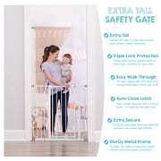 Regalo Easy Step Extra Tall Walk-Through Baby Gate, 29.5-38.5 in, Pressure Mount with Hardware Mount Option, Fits Doorways & Hallways, Ages 6-24 Months
