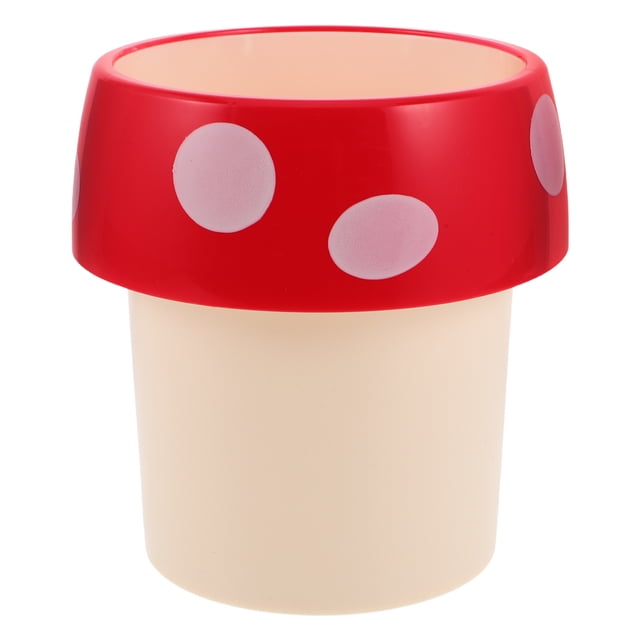 Mini bote de basura con forma de hongo, sin tapa, para escritorio, ideal para el hogar, la oficina, la guardería o la cocina.
