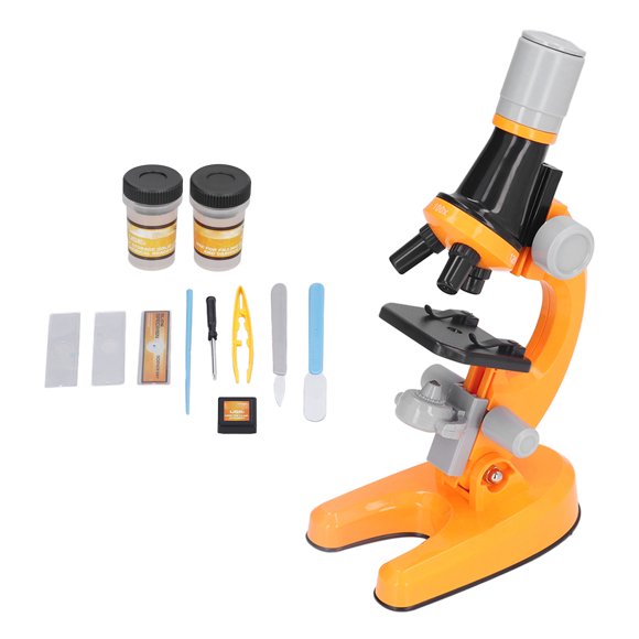 Kids Microscope Kit - 1200X Adjustable Angle LED Hand Microscope Children Microscope Toy With Specimen Slides For Science, Laboratory, Classroom, Biology, Educational Toy Birthday