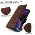 thumbnail image 3 of Designed for iPhone 16e Case Wallet, Flip Folio Cover with Embossed PU Leather Stand Credit Card Holders Slots Wrist Strap Full Body Protection Phone Case for iPhone 16e - Coffee, 3 of 10