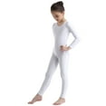 thumbnail image 5 of Yartina Kids Girls Long Sleeve Gymnastics Jumpsuit Unitard One Piece Ballet Dance Leotard Bodysuit White L, 5 of 7