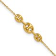 thumbnail image 2 of Auriga 14K Yellow Gold Fancy Link Anklet 9inch for Women, 2 of 6