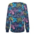 thumbnail image 3 of Blusa de uniforme de trabajo para mujer con estampado de cuello redondo y manga larga a la moda para mujer Fridja  fksj2409, 3 of 4