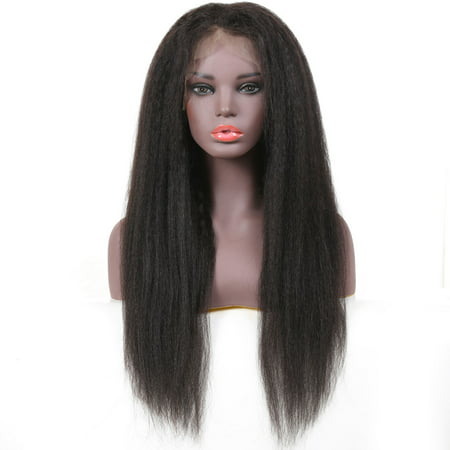 Unice Hair Brazilian Kinky Straight Wig Side Part Remy hair wigs Natural Color Lace Front Human Hair Wigs,